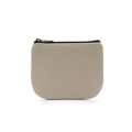 Minimalist beige canvas coin purse featuring a premium copper YKK zipper closure - Maya Grey