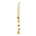 Detail of gold spiral hair accessory featuring a natural stone pendant on white background - Long Style / Light Purple