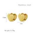 Orecchini a cuore in acciaio inossidabile dorato, altezza 14mm e larghezza 16mm - Oro
