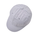 Detail of light grey short brim baseball cap showing stitching and breathable eyelets - Adjustable / Gray