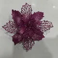 Fleur de poinsettia magenta pailletée et ajourée pour sapin de Noël et couronne festive - Mauve Clair