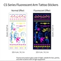 Adesivo per tatuaggio fluorescente CS-016 con motivi floreali e viti stile bohémien - Stile Bohemien Fiore Vite (CS-016)