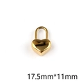 Detailed view of a 17.5mm x 11mm polished gold heart padlock charm for DIY jewelry making - P00086G-Heart Padlock Charm