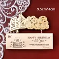 Golden Happy Birthday cake topper with elegant metallic finish and packaging, 9.5x4cm size - Gold Plated Happy Birthday Cake Topper / 1 Pc/Box / Gold