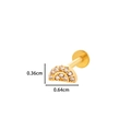 Gold stainless steel rainbow stud with zircon stones, 0.64cm width by 0.36cm height - Rainbow (0155-4#) / Gold