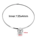 Silver stainless steel choker necklace with a large 25mm hollow spherical pendant - Steel Color (KN298477-Z)