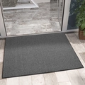Zerbino rettangolare grigio in polipropilene con retro antiscivolo e bordo nero - 60*110cm / grigio scuro