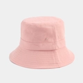 Pink cotton bucket hat with parallel stitching on brim and breathable metal eyelets - Pink