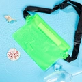 Neon green waterproof waist bag with adjustable strap for swimming and diving - Green