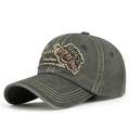 Casquette vintage en coton délavé gris foncé avec broderie Sport Fashion et style usé - Vert Foncé