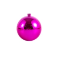 3cm glossy rose red Christmas ball ornament with a silver hanging loop for holiday decor - Shiny Rose Red