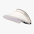Beige foldable sun visor with wide black-trimmed brim and adjustable back strap - Adjustable / Beige