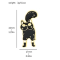Cute black enamel cat badge with yellow eyes, weight 3g, height 33mm, for bags and clothing - Sitting Black Cat (XZ2355-3)