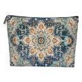 Blaue böhmische Kosmetiktasche mit doppelseitigem Persermuster und Reißverschluss - 17*25cm (Feines Leinen) / Stil 1