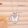 Collana doppia farfalla d'argento con intarsio in conchiglia bianca e acciaio placcato 18K - Farfalla / Argento