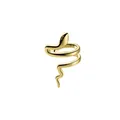 Goldene Schlangen-Ohrmanschette für das linke Ohr mit glattem Wickeldesign und polierter Optik - Linkes Ohr / Gold