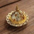 Brûleur d'encens doré de style oriental avec des motifs floraux évidés - Calebasse A