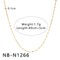 Collier minimaliste en acier inoxydable doré 18 carats maille corde de 40cm plus 5cm - Style de Perle Svelte (NB-N1266)