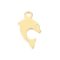 Minimalist DIY dolphin pendant in gold finish, creative stainless steel animal accessory - Gold Color (KLJ4826-Z)