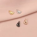 Mini roestvrijstalen voetafdruk hangers in goud, zilver, zwart en roségoud kleur - Voetafdruk (10#) / Zilver