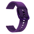 Purple silicone sport watch strap with matching metal buckle for Samsung and Huawei - Dark Purple