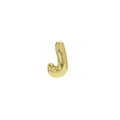 Glossy 18k gold plated bubble style letter J pendant with polished metallic finish - Letter J Pendant / Gold