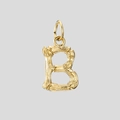 Minimalistische Goldkette 316L Edelstahl mit Bambus-Textur Buchstabe B Anhänger - Gold-B