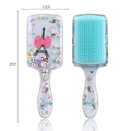 Cartoon paddle brush with turquoise bristles and Eiffel Tower liquid sand glitters - 01-Eiffel Tower