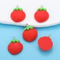 DIY strawberry resin pendant size dimensions with 27mm height and 21.5mm width - Style D/2.3g
