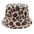 Dettaglio del cappello a secchiello leopardato con cuciture rinforzate sulla tesa - M (56-58cm) / Stile Leopardo Cachi Nero (6#)