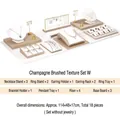 18-piece champagne brushed jewelry display set for rings necklaces and earrings - Combination W (White/Champagne, 18pcs)