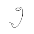 Minimalist silver titanium steel open bangle featuring geometric ring and T-bar design - Y593-2 Silver T-Bar