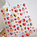 Stickers à ongles 3D en relief avec chats mignons et fruits, modèle design M-1141 - Nouveau Relief Chat Fruit (M1141)
