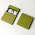 Olive green sliding jewelry gift box with a transparent suspension window for rings - Fruit Green Covered Drawer Box (With Inner Box) / 7*7*2cm / Fruit Green