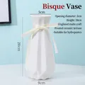 Minimalist white matte ceramic vase, height 20cm, for hydroponic or dried flowers - Solid White - Pumpkin (20cm)