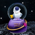 Astronaut on rocket crystal ball with purple space walk base and golden planet details - 80# Light + Music / Space Walk - Purple Style