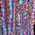 Faceted heart-shaped purple crystal glass beads with aurora borealis AB finish - 10mm Straight Hole / Phantom Purple