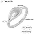 Sleek silver titanium steel bangle with geometric pavé diamond setting for women - Silver