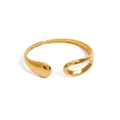 Poliertes 18k vergoldetes Edelstahl-Armreif mit einzigartigem Wassertropfen-Design - Gold (18K Vergoldet)