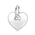 Polished S925 sterling silver heart-shaped pendant charm with hollow heart detail - Ready Stock (No Engraving)