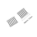 Set of two black metal U-shaped hair combs for fixing loose hair, 3.5cm length - Approx 3.5cm / Type A (Set of 2 - 3.5cm)