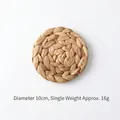 Bohemian woven straw wall decor disc 10cm diameter 16g weight natural grass finish - Water Hyacinth Grass 10cm