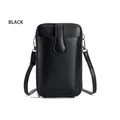 Borsa a tracolla minimalista in pelle PU nera con zip in metallo e patta frontale - Nero
