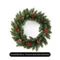 Pointed Needle With Red Berry & Pine Cone Diameter 60cm