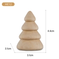 Mini albero di Natale in legno grezzo 4,4 cm per pittura fai-da-te e bricolage - Albero di Natale n. 2 (HE12) / Altezza 4,4 cm/Diametro base 3,1 cm