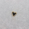 Colgante de corazón de cuentas Miyuki hecho a mano en negro y oro elegante - 016-Corazón Negro Pequeño Borde Dorado