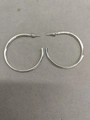 Orecchini tondi a forma di C in argento, design minimalista con finitura lucida a specchio - Perno in Argento - Medio - 4cm
