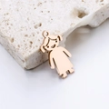 Polished rose gold little girl silhouette pendant charm for DIY jewelry making - Rose Gold Girl