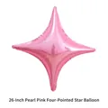 Pearlescent pink four-pointed star foil balloon, 26-inch metallic party decoration - 26 Inch / Pearlescent Pink