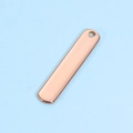 Polished rose gold vertical bar pendant with smooth mirror finish and top hole detail - Rose Gold